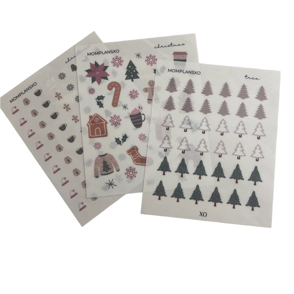 Christmas transparent stickers 3 sheet bundle - Picture 1 of 5
